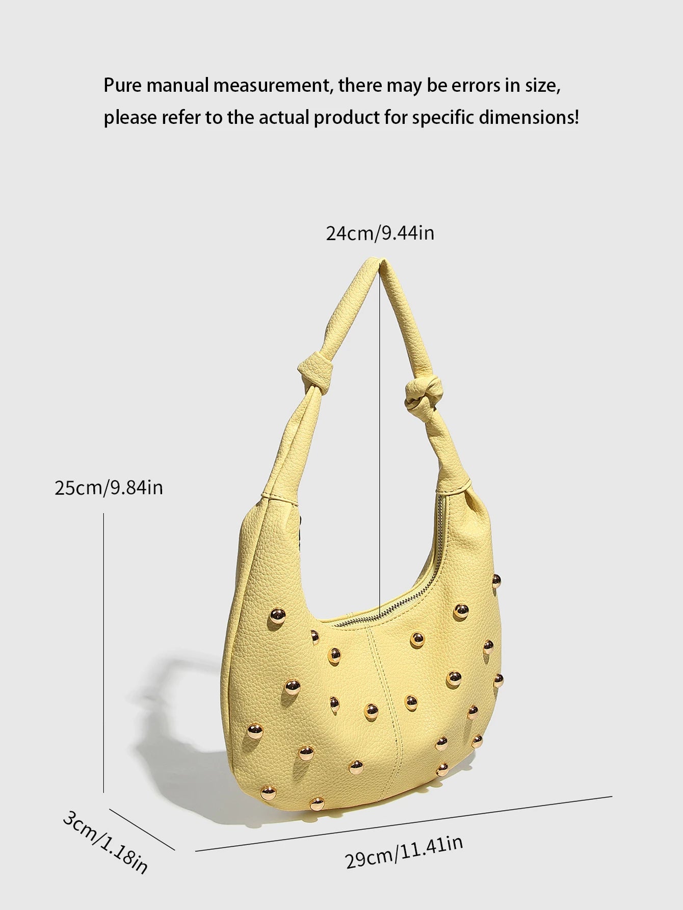 Half Moon Versatile Studded Tote Bag