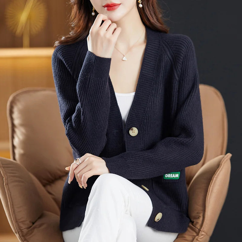 Elegant Sweater  V-neck  Cardigan Jacket