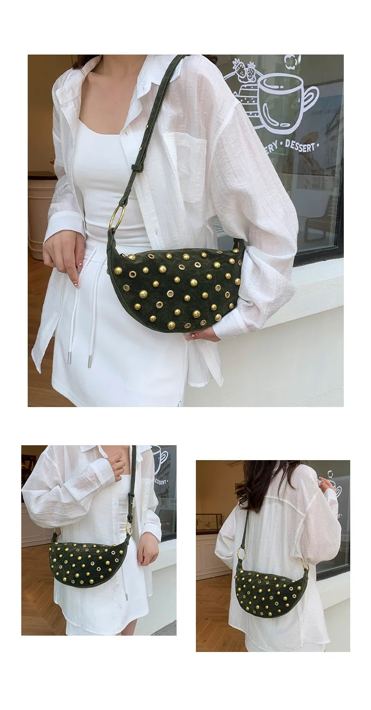 Designer Rivet Polka Dot Studded crossbody Bags