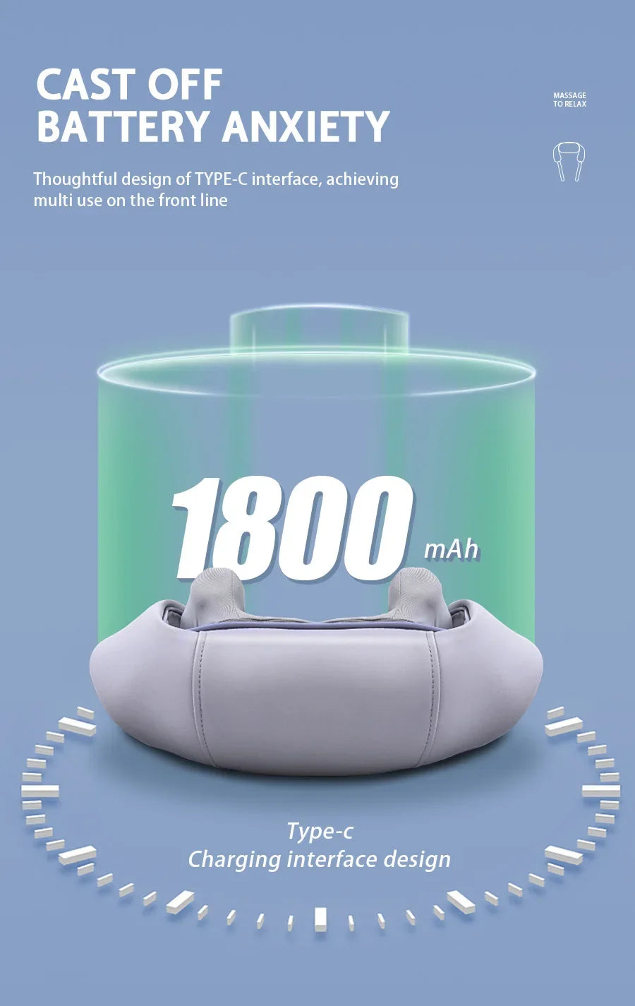 Portable Mini Relaxer Electric Heated Upper Back & Neck Shiatsu Massage