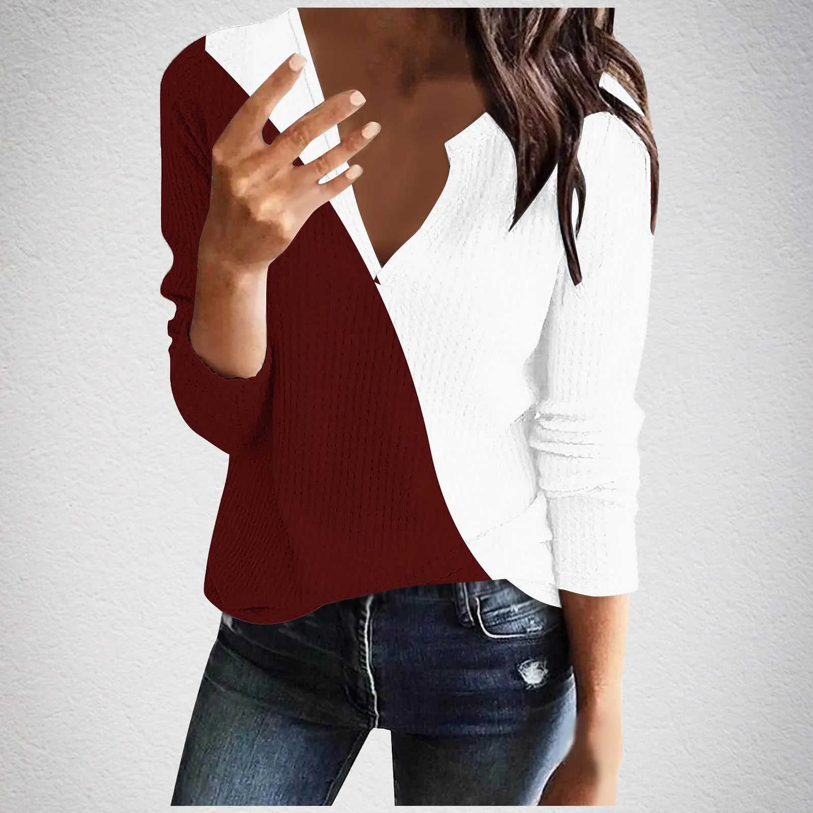 Elegant Sense  V-neck Sweater  with Long Sleeve