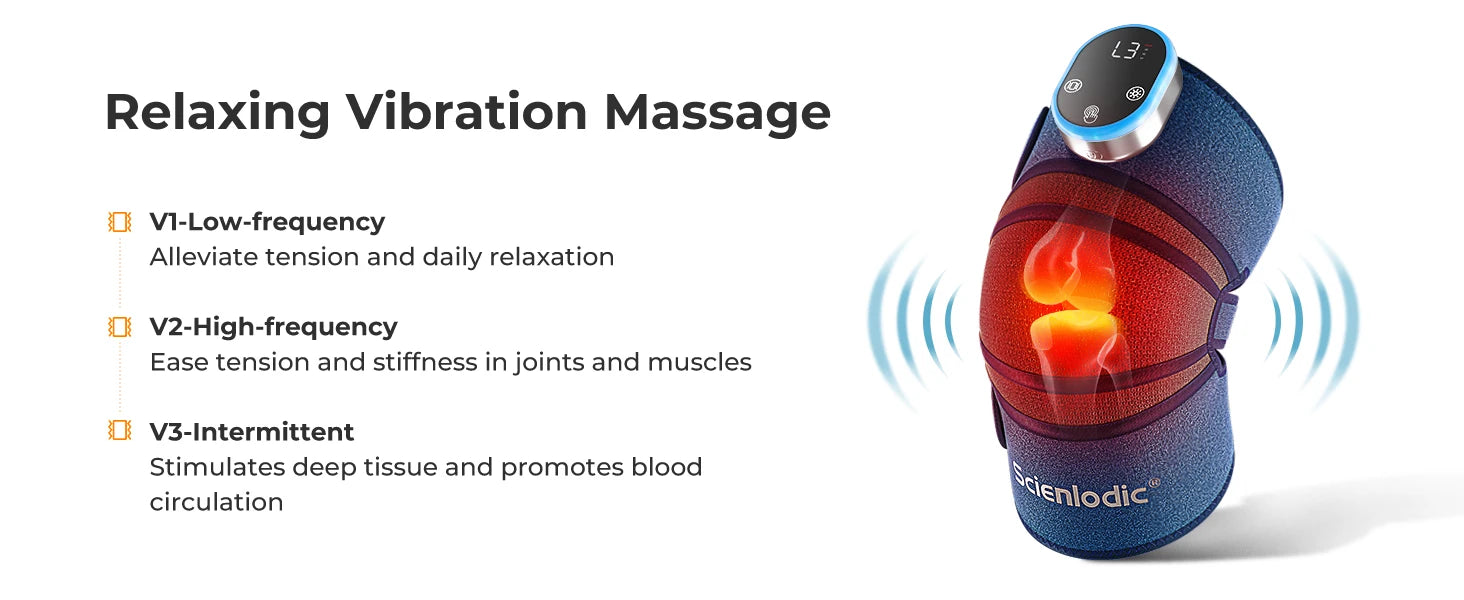 Red Light Therapy LED Joint Vibration Wireless Knee Massager