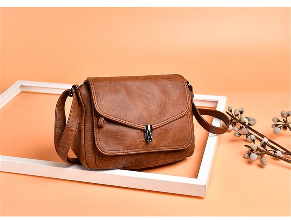 "Vintage Soft" Style Genuine  Crossbody Handbag