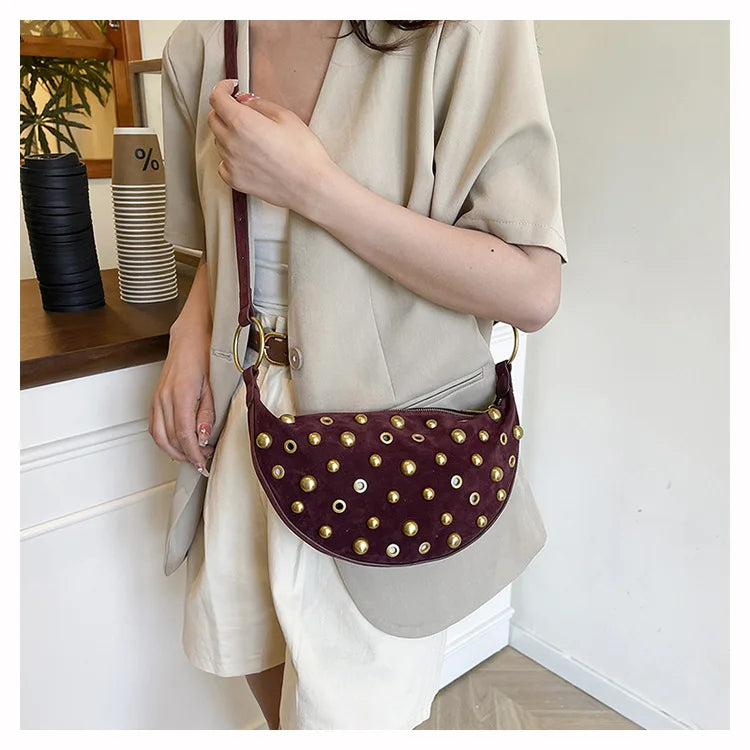 Designer Rivet Polka Dot Studded crossbody Bags
