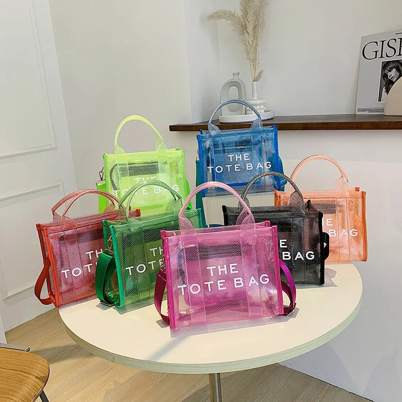 Luxury Designer Brand Translucent Tote Handbag