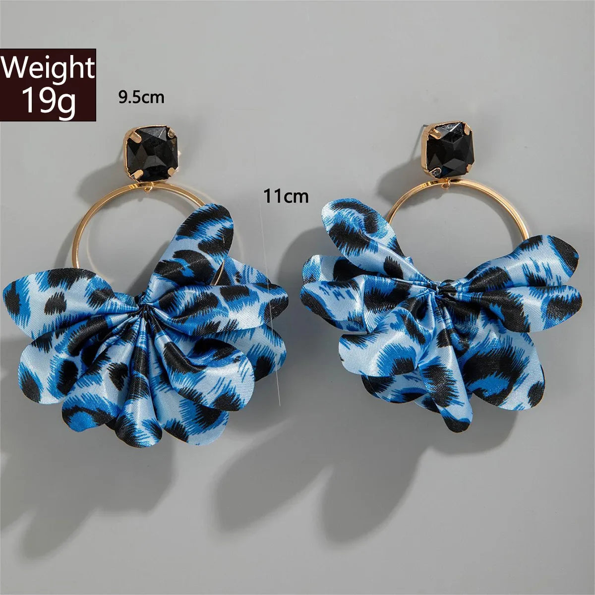 Leopard Print Fabric Art Drop Earrings