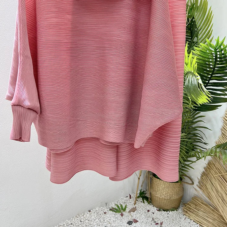 Perfected Charm Batwing Sleeve Top and Wide Leg Trousers Matching Set