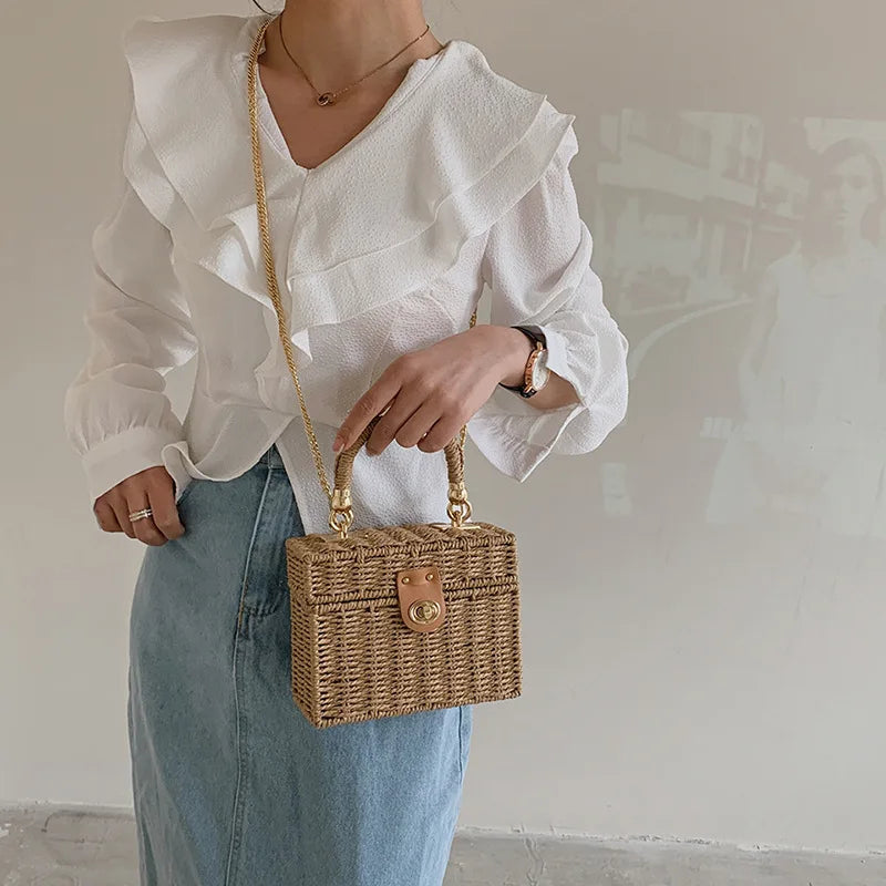 Bohemian Small Rattan Straw Crossbody Shoulder Bags