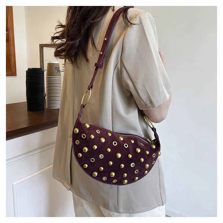 Designer Rivet Polka Dot Studded crossbody Bags