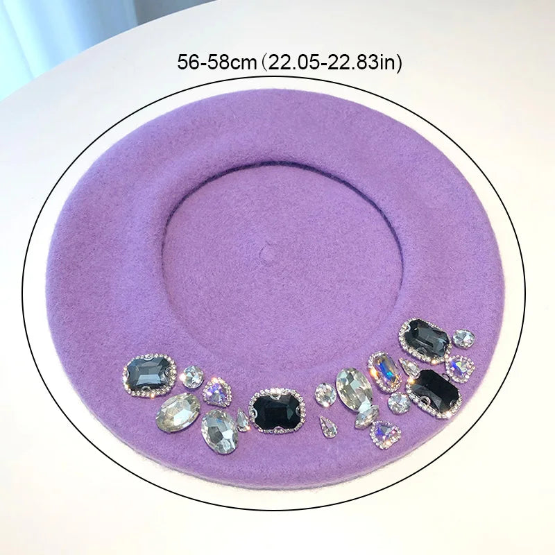 Rhinestone Crystal Luxury Warm  Beret