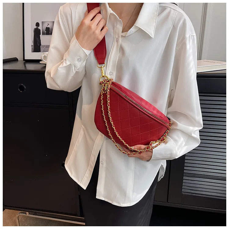 Luxury Brand Banana Crossbody Bag with Adjustable Shoulder Strap