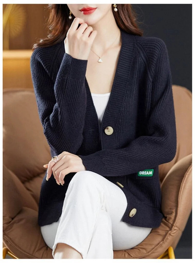 Elegant Sweater  V-neck  Cardigan Jacket