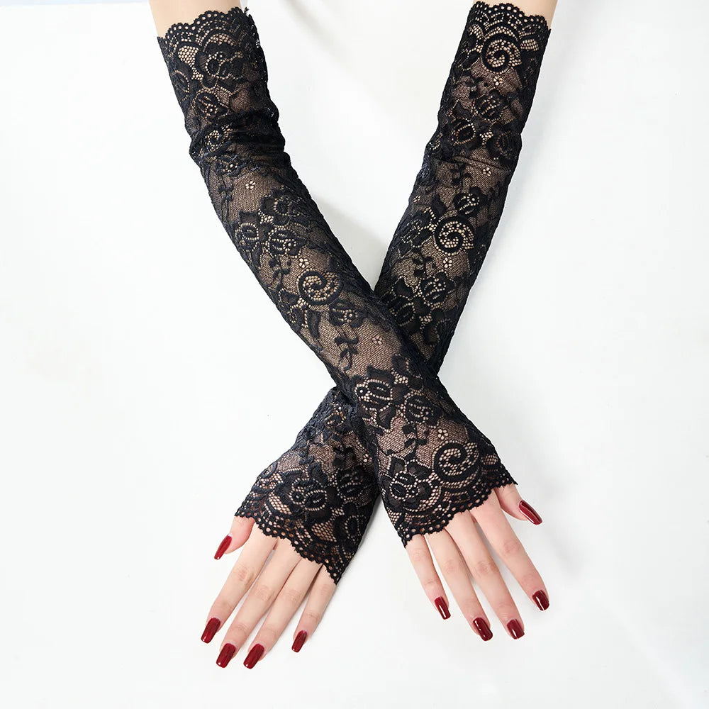 Lace Chic Fingerless Long Gloves
