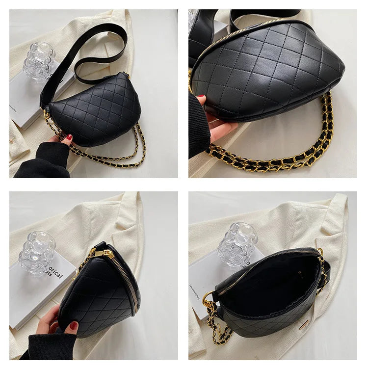 Luxury Brand Banana Crossbody Bag with Adjustable Shoulder Strap