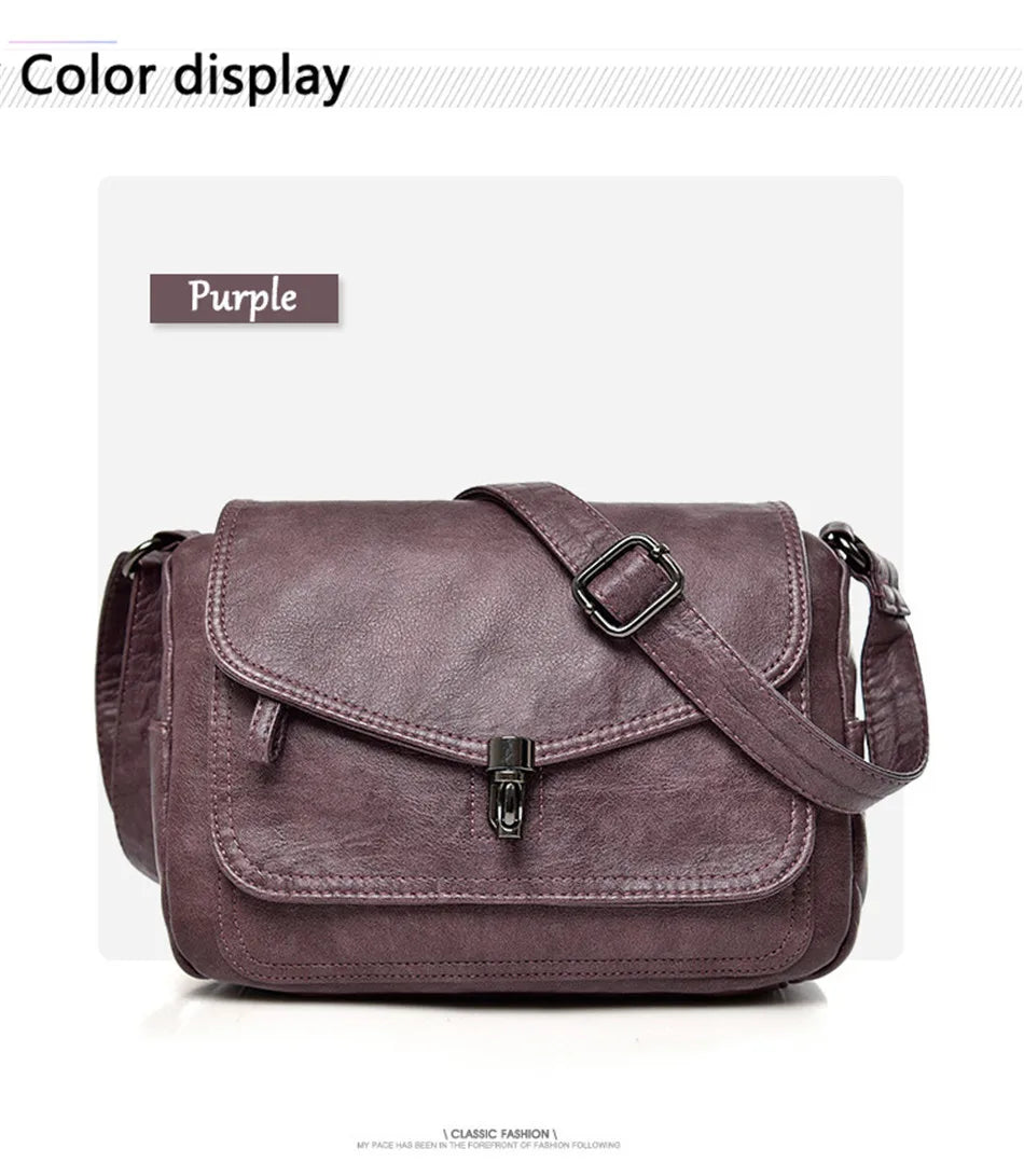 "Vintage Soft" Style Genuine  Crossbody Handbag