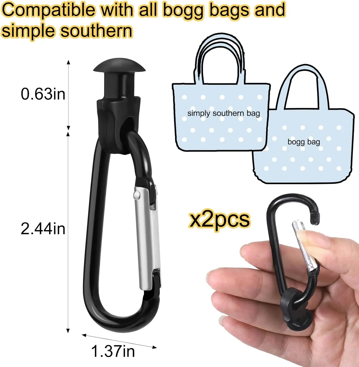 Bogg Beach Tote Bag  Key Holder Insert Charm