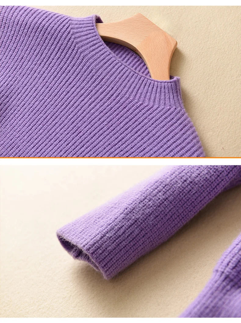 Buttery Soft 100% Pure Merino Wool Knitted  Zipper Hooded Cardigan