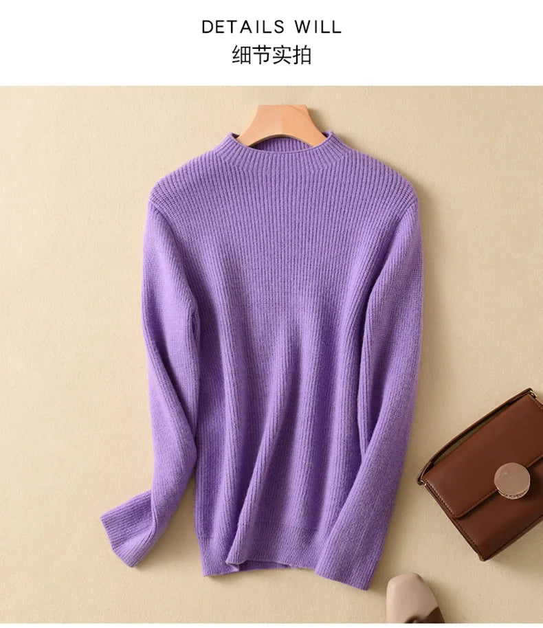 Buttery Soft 100% Pure Merino Wool Knitted  Zipper Hooded Cardigan