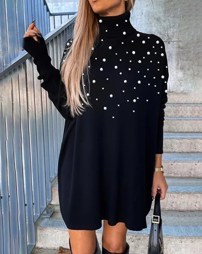 Sparkling Joy Pearl Embellished Mini Dress