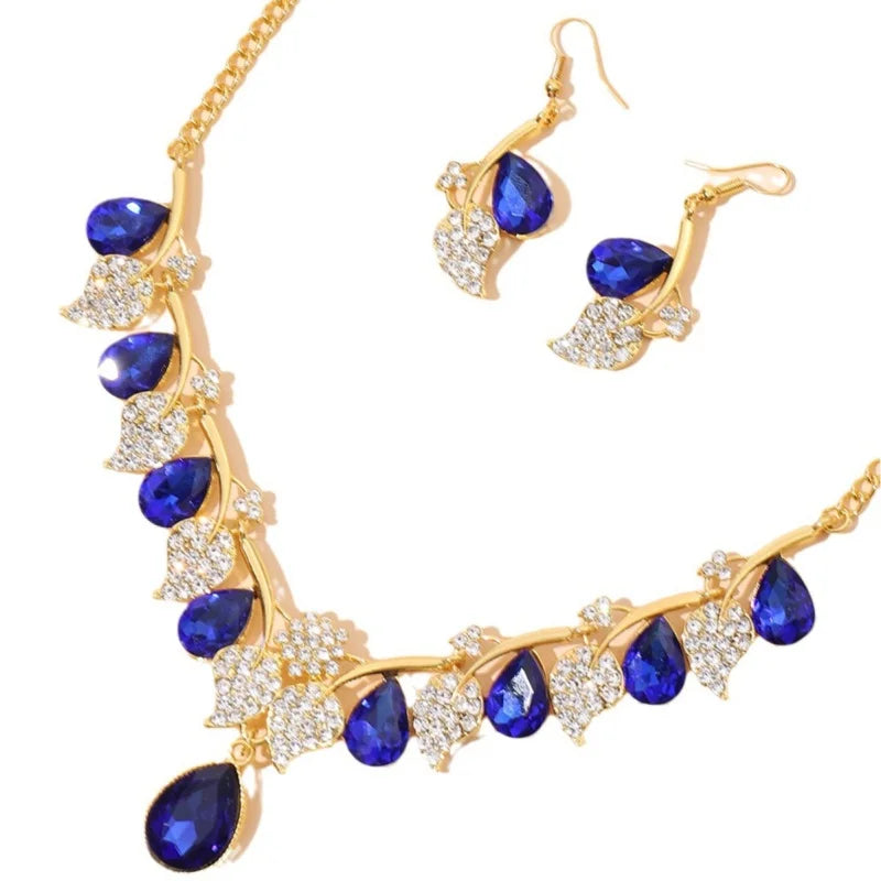 Water Drop CZ Matching Necklace & Earrings Set
