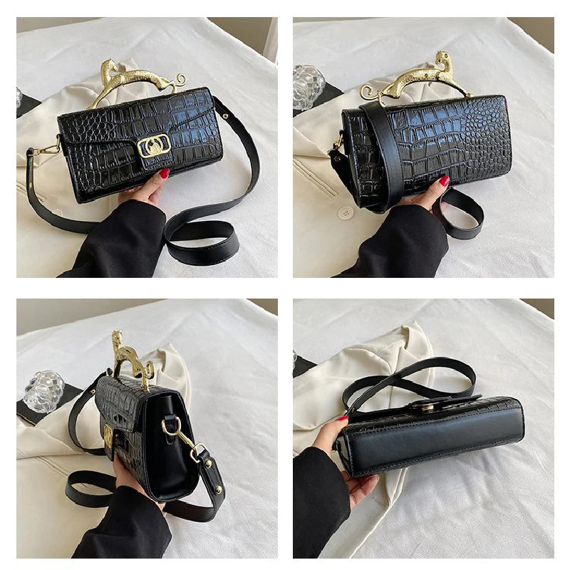 Unique Cat Handle Luxury Eco Leather Shoulder Bag