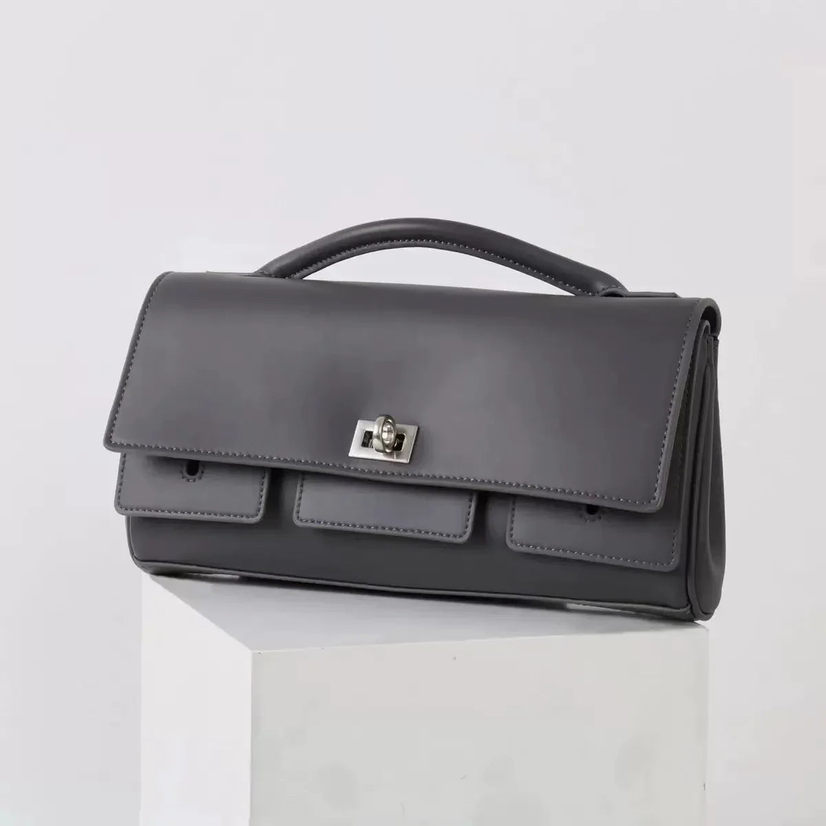 Chic Cowhide Shoulder Clutch Bag