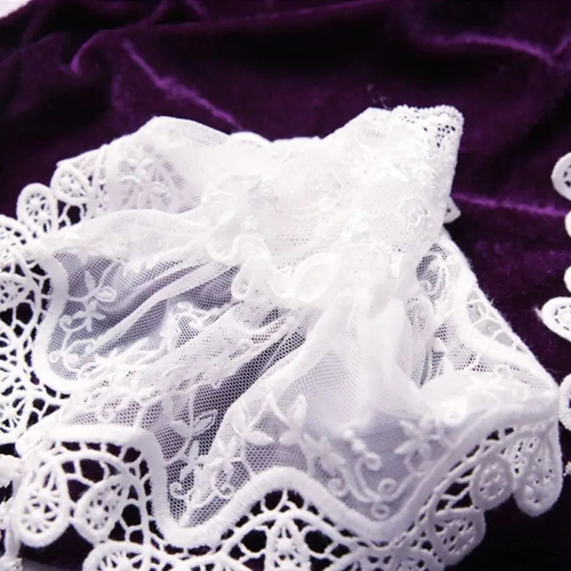 White  Crochet Lace Ruffles Cuffs Sleeves