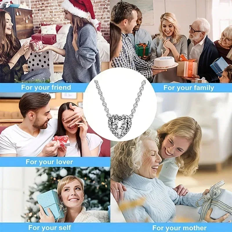 925 Sterling Silver Classic Heart-shaped Necklace