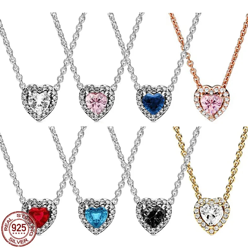 925 Sterling Silver Classic Heart-shaped Necklace