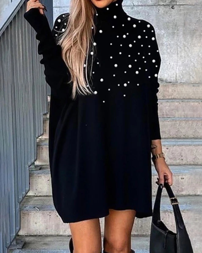 Sparkling Joy Pearl Embellished Mini Dress