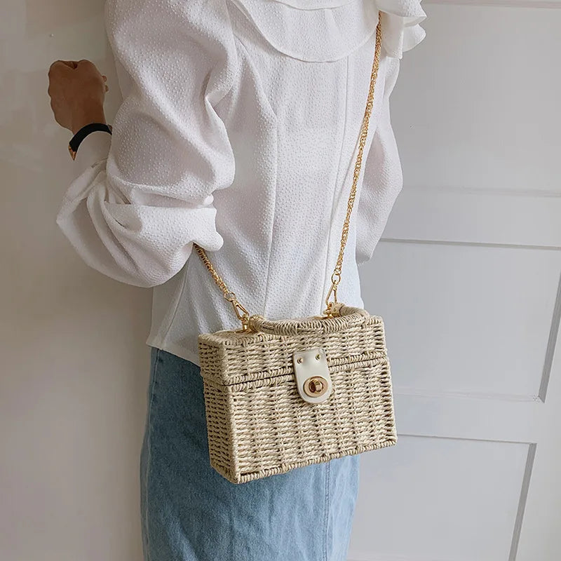 Bohemian Small Rattan Straw Crossbody Shoulder Bags