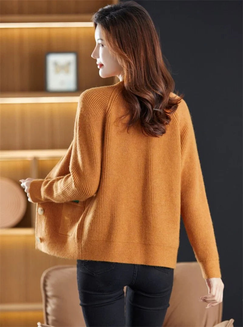 Elegant Sweater  V-neck  Cardigan Jacket