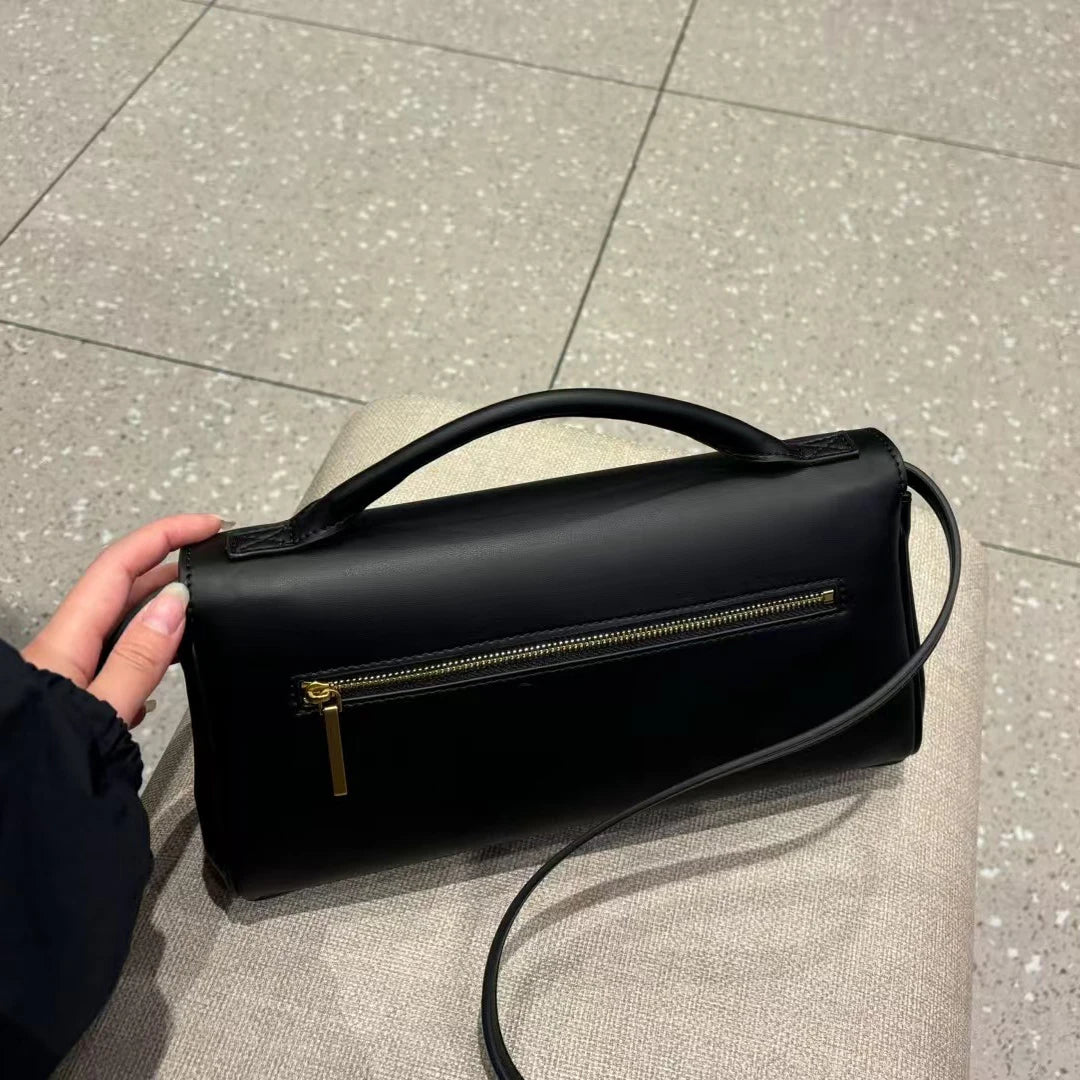 Chic Cowhide Shoulder Clutch Bag