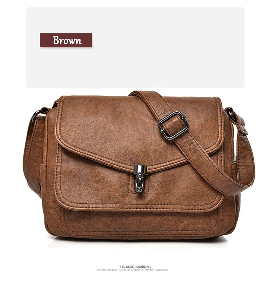 "Vintage Soft" Style Genuine  Crossbody Handbag