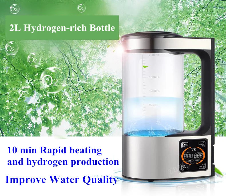 Large 2 Liter Hydrogen Rich Home Pitcher Alkaline Water Ionizer Generator Machine