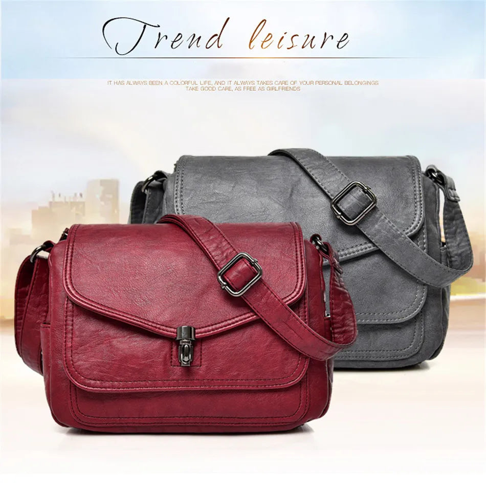 "Vintage Soft" Style Genuine  Crossbody Handbag