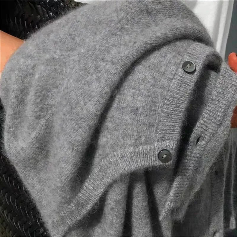 Perfect Fit  Knitted  Cardigan  Single Breasted  with Long Sleeve