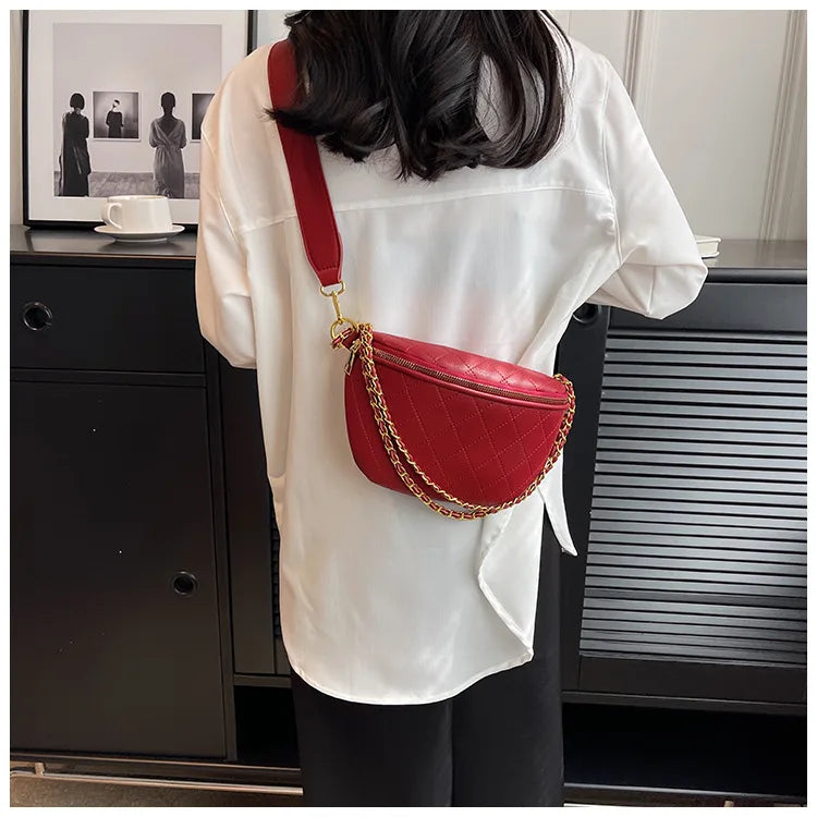 Luxury Brand Banana Crossbody Bag with Adjustable Shoulder Strap