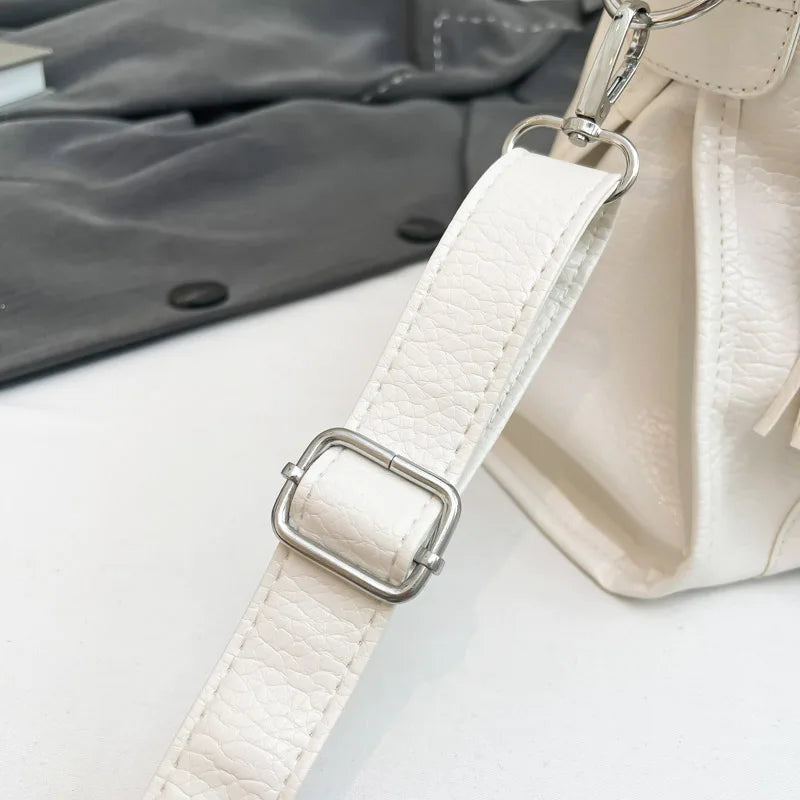 Chic Colors Rivets  Designer Messenger Leather Bags -Large Capacity