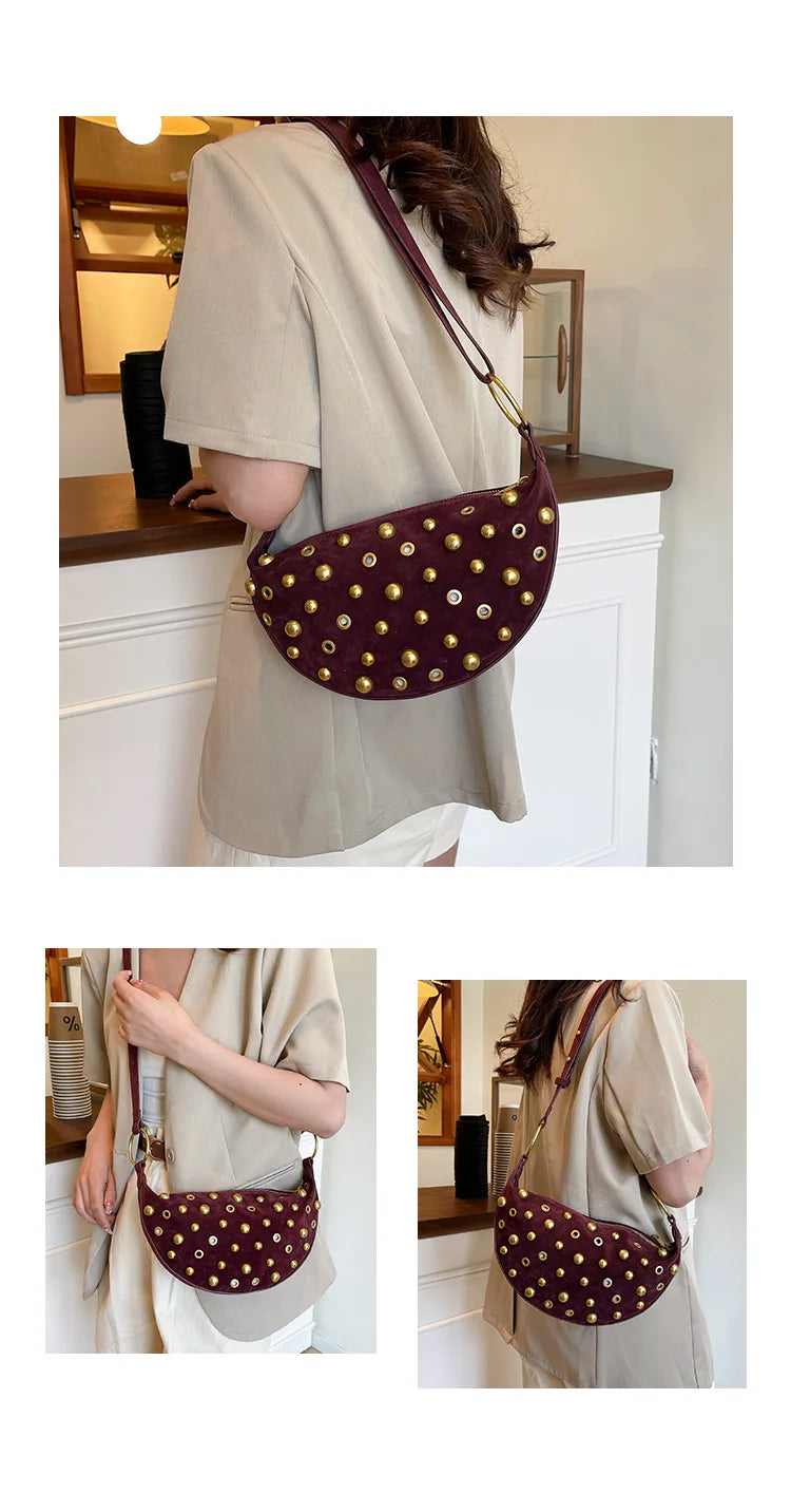 Designer Rivet Polka Dot Studded crossbody Bags