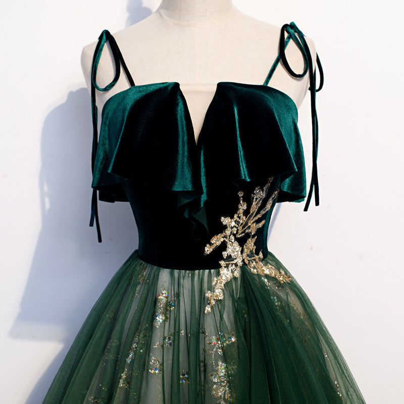 Fantasy Emerald Sling Long Banquet Dress