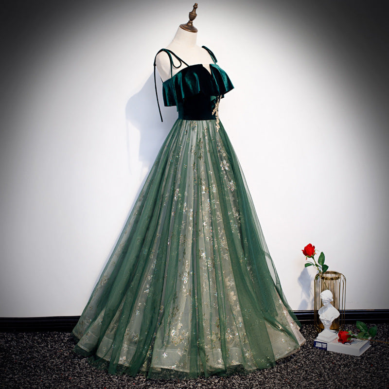 Fantasy Emerald Sling Long Banquet Dress