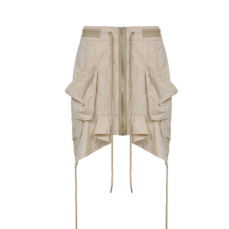 Asymmetric  Lace Up  Skirt