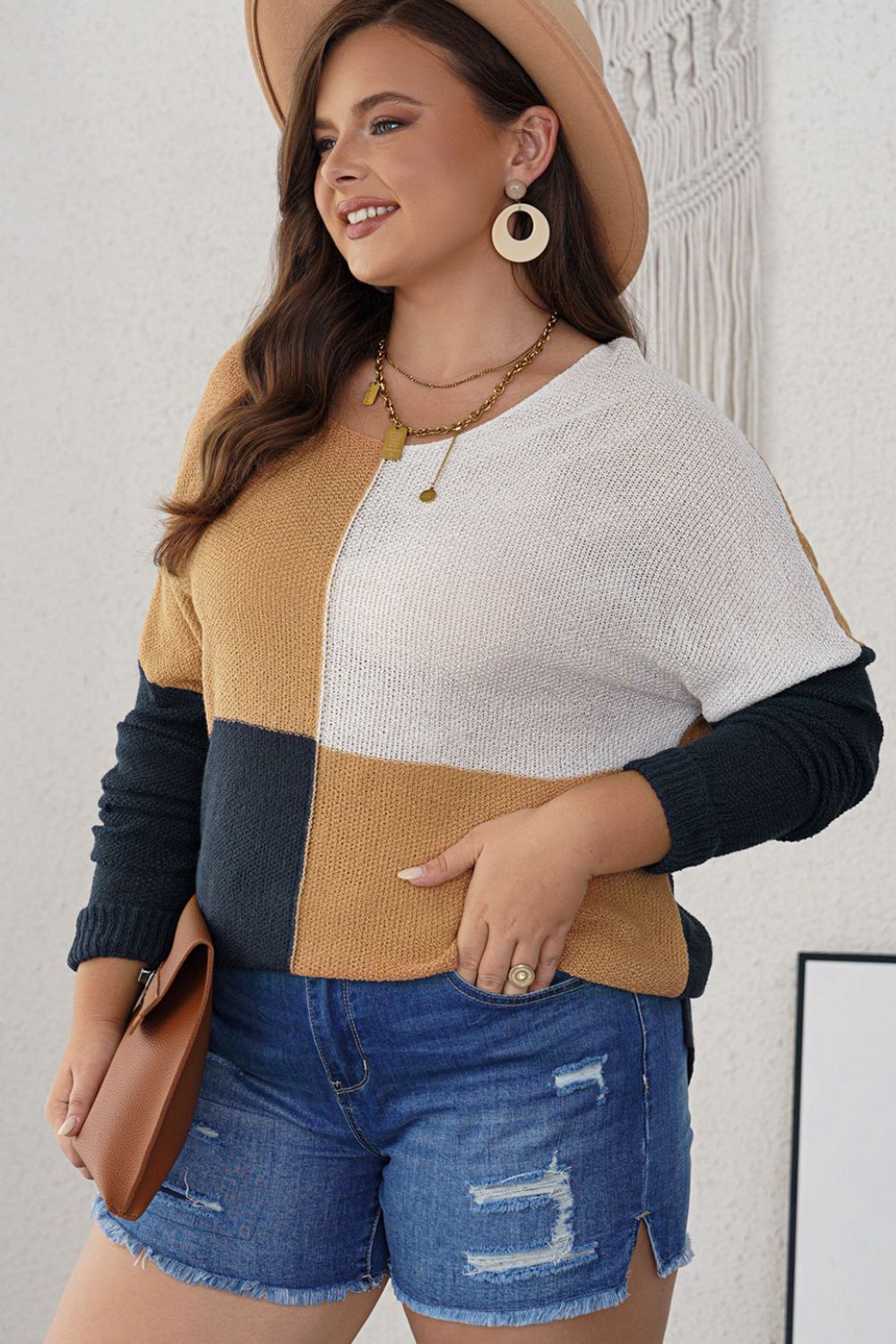 Always Ahead Color Block Knit Sweater