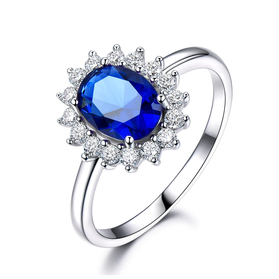 Threecolor Silver Stone Ring Women