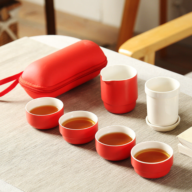 Korean Portable Stoneware Travel Tea Set