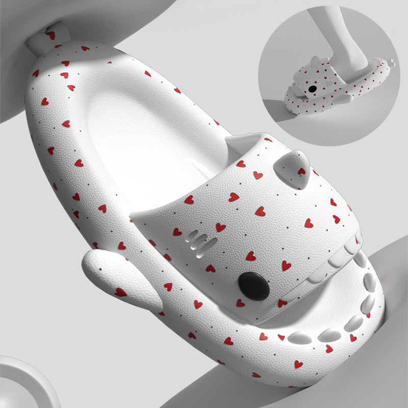 Shark Slippers Heart Print Shoes
