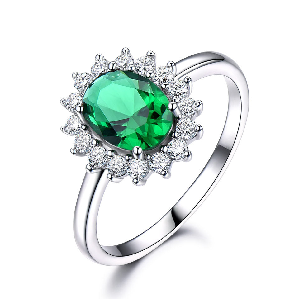 Threecolor Silver Stone Ring Women