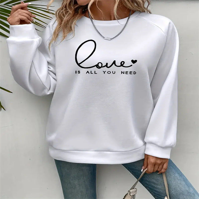 Love is All You Need Round Neck Long Sleeve Top