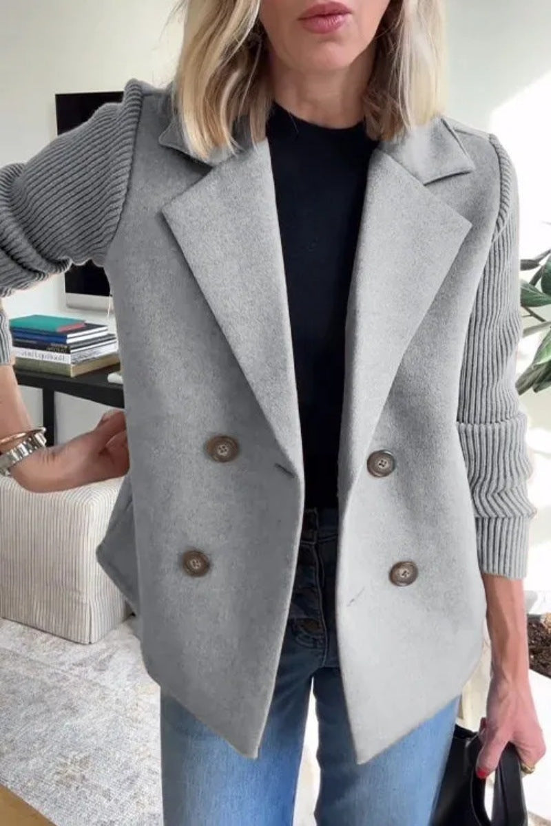 City Beauty Stylish Double Breasted Lapel Jacket Coat Outerwear